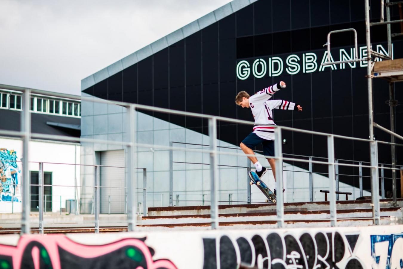 Skateer på Godsbanen ved Aarhus K