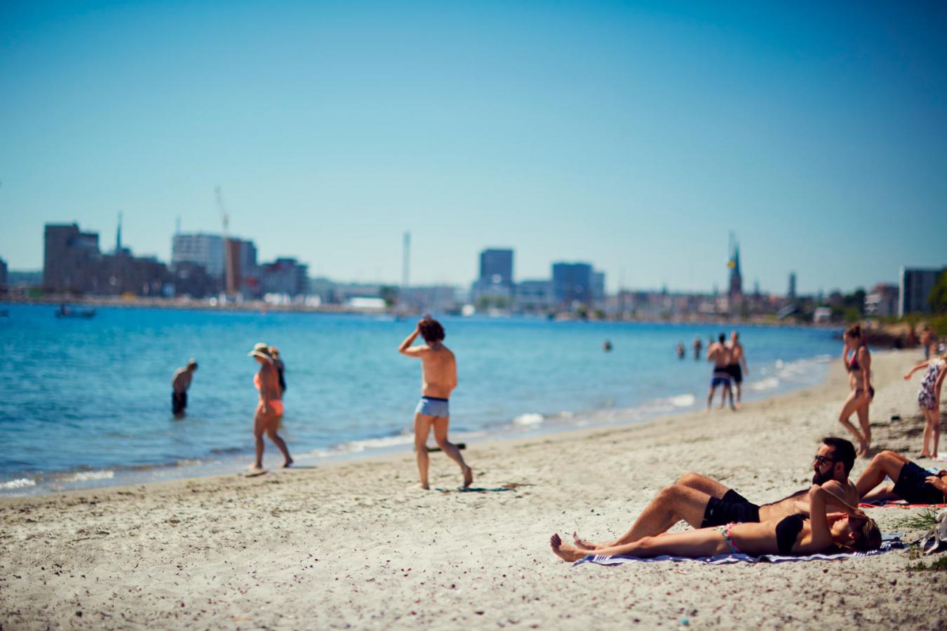 Summer, beach and see near Aarhus at Den Permanente