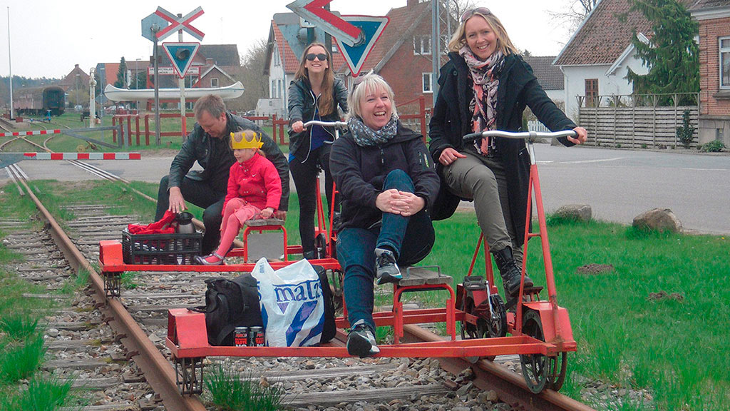 På skinnecykel mellem Randers og Allingåbro på Djursland