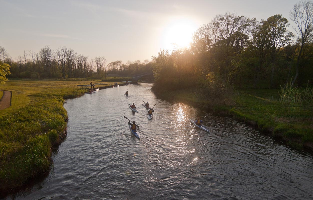 Kayaks on the Gudenå River in Randers