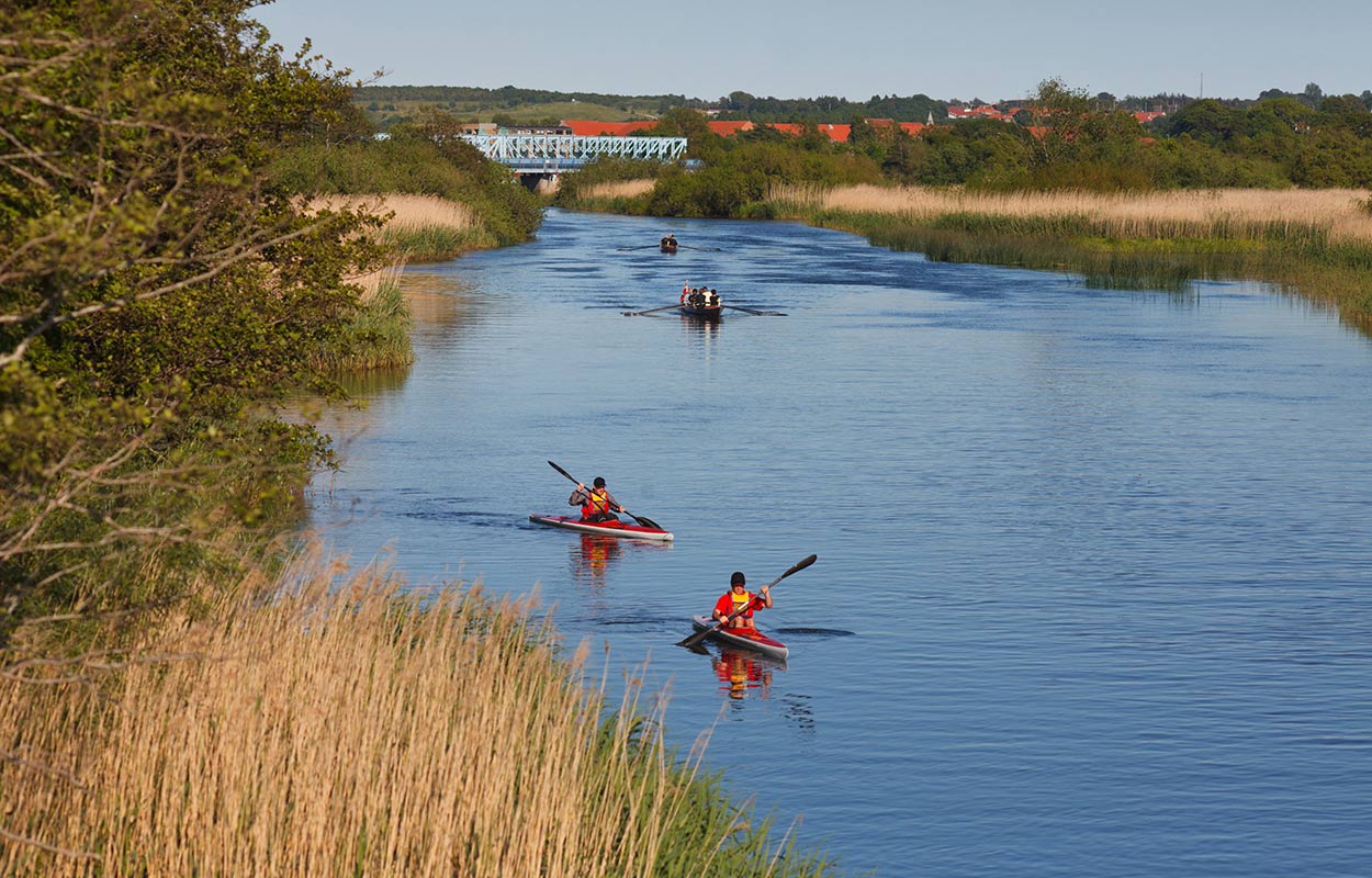 The Gudenå River by the Blue Bridge in Randers