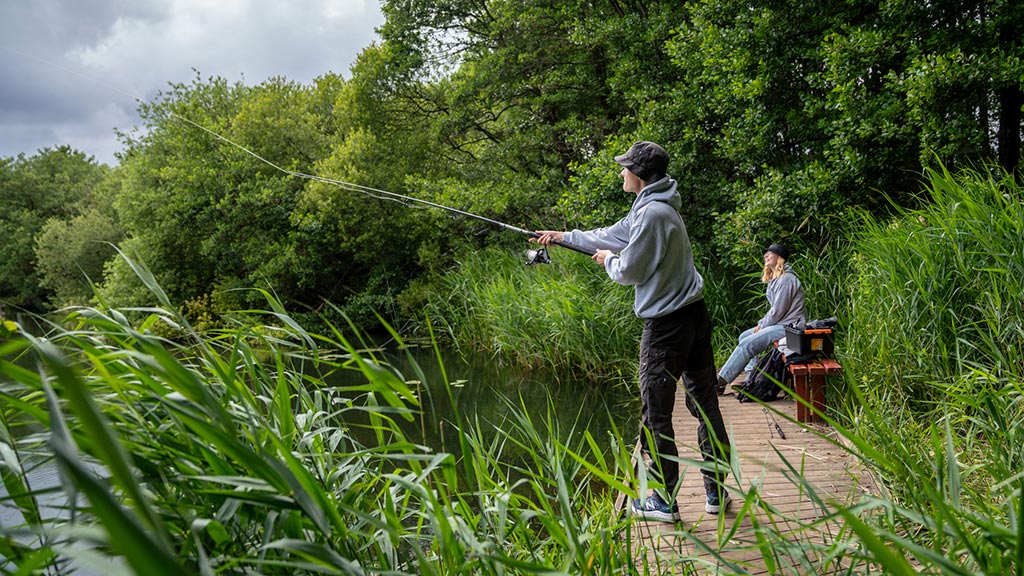 Angling in the Gudenå River in Denmark