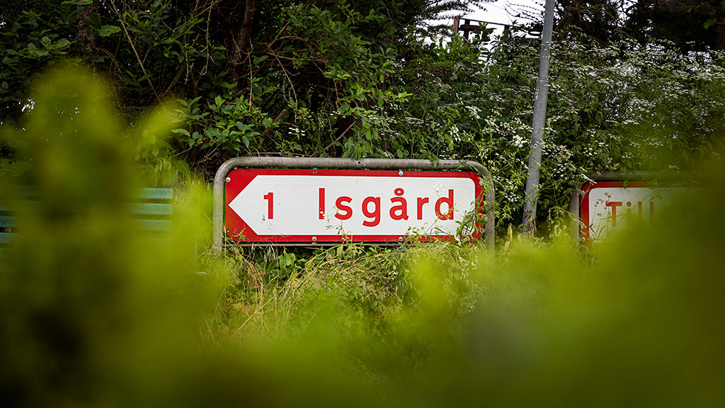 Isgård skilt på Djursland