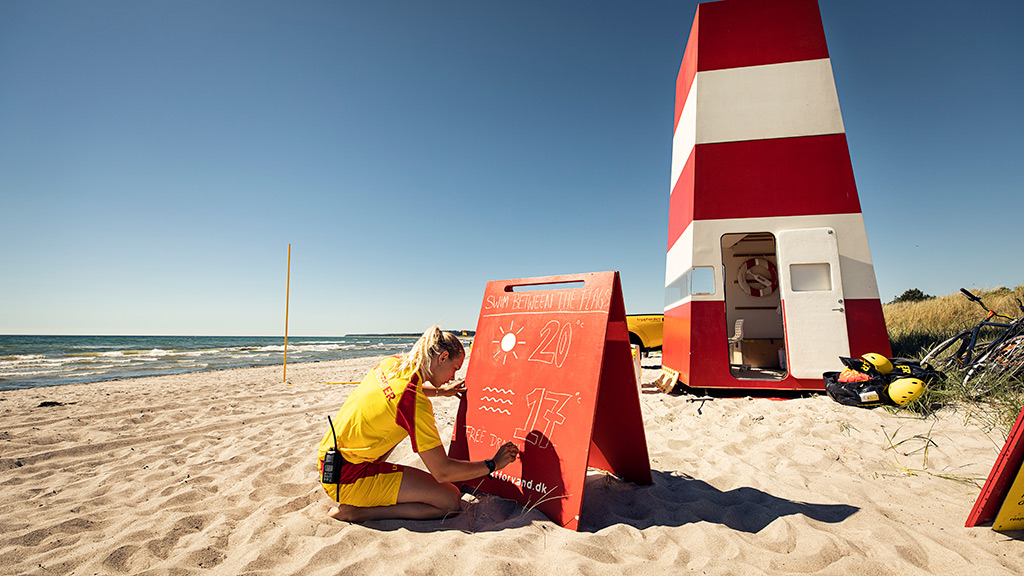 Livredder på Grenaa Strand på Djursland