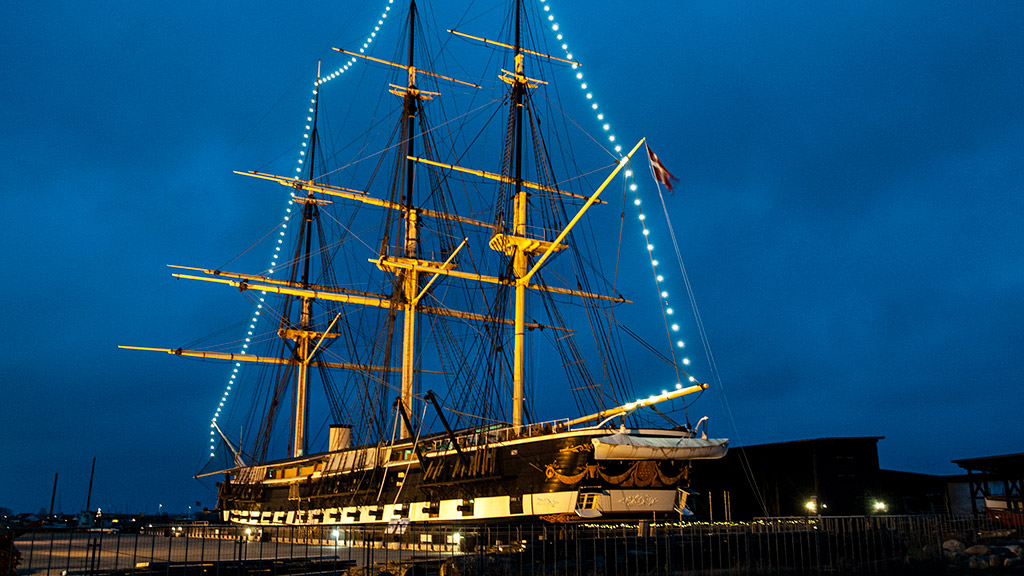 Julelys på Fregatten Jylland