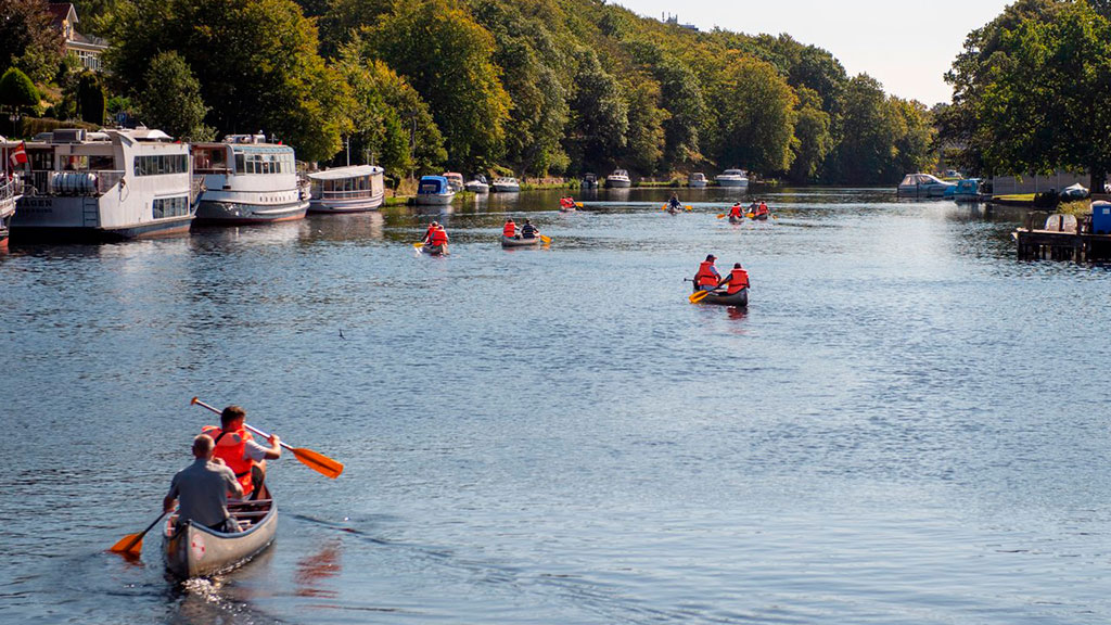 Canoe in Silkeborg at river Gudenå