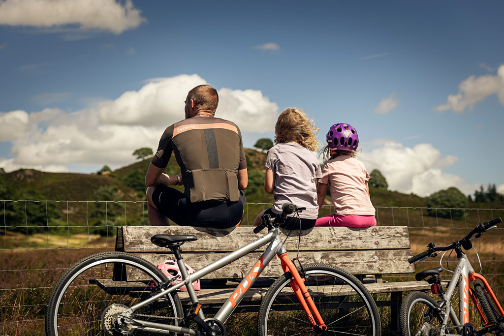 Family on a bike holiday