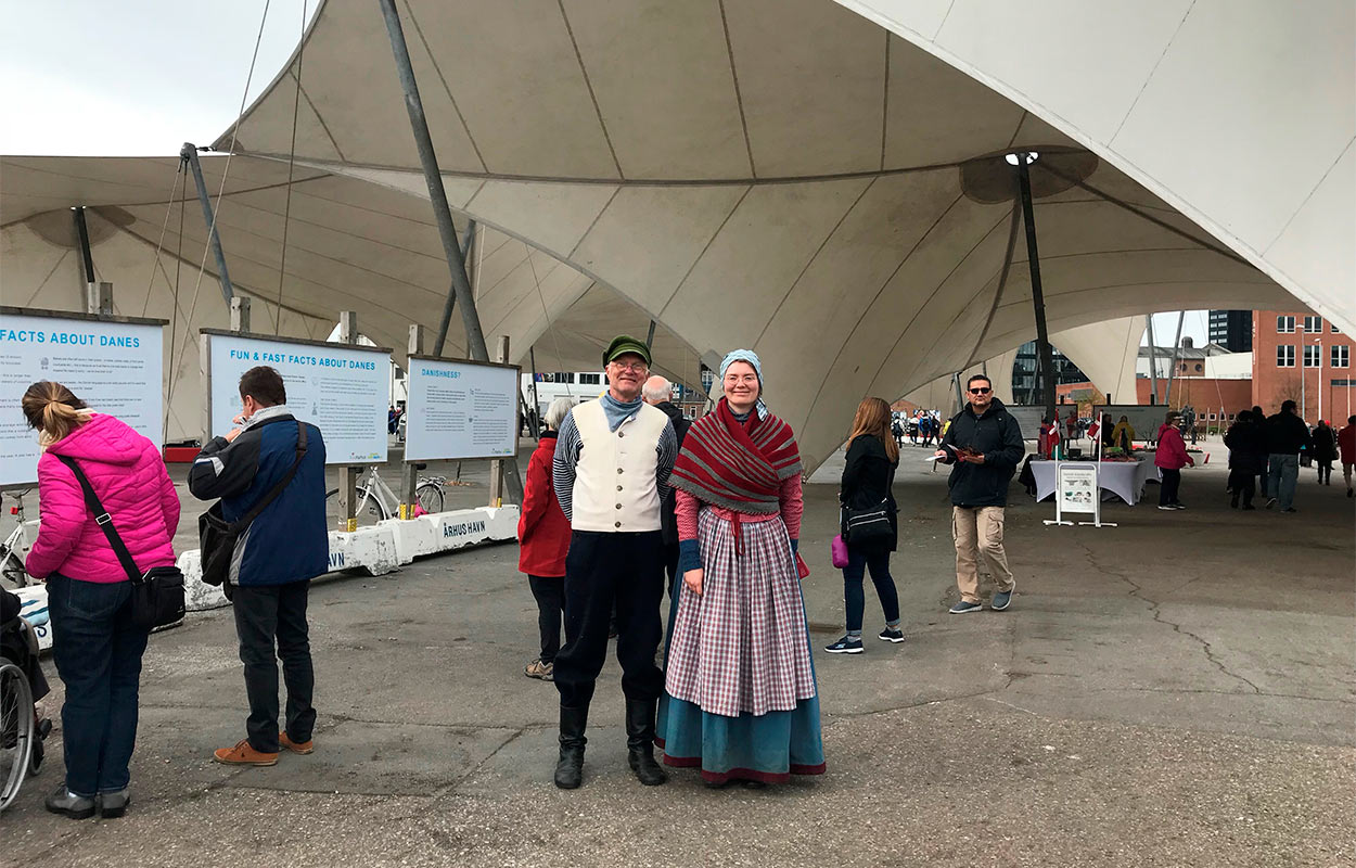 Den Gamle By ved krydstogtgæsternes ankomst