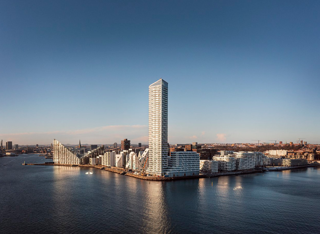 Indflyvning til Aarhus Ø med Light House