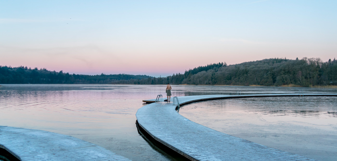 Vinterbadning i Almind Sø i Silkeborg