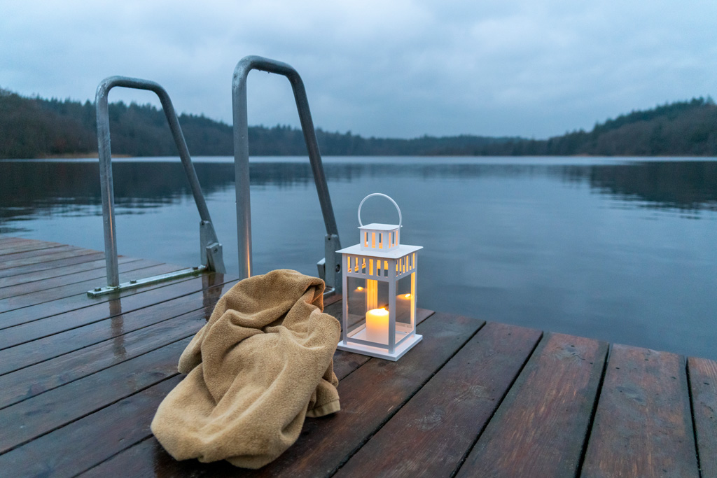 Vinterbadning ved Almind Sø i Silkeborg