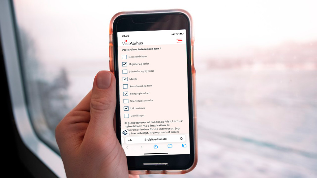 Tilmelding til nyhedsbrev på mobil