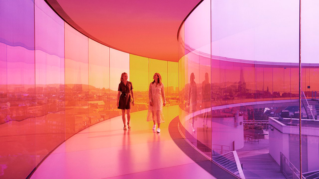 Girl friends at Your rainbow panorama in Aarhus