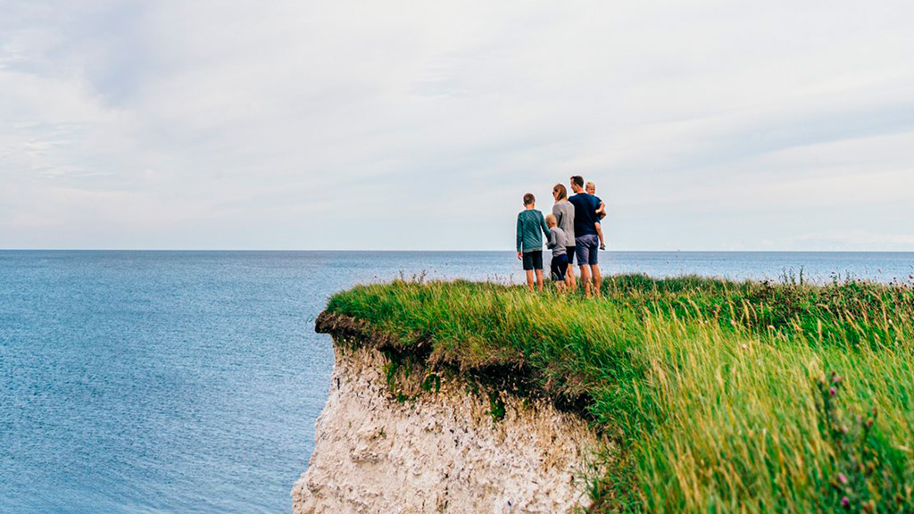 Familie på Sangstrup Klint på Djursland