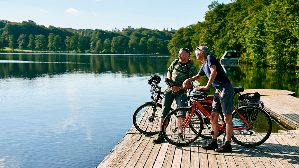 Venner på cykeltur i Silkeborg