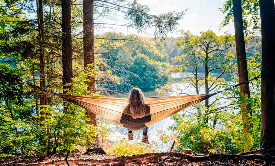 Udsigt over søerne ved Silkeborg i Søhøjlandet