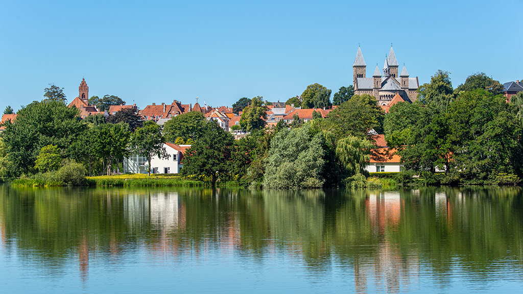 Viborg og søerne med Viborg Domkirke i baggrunden