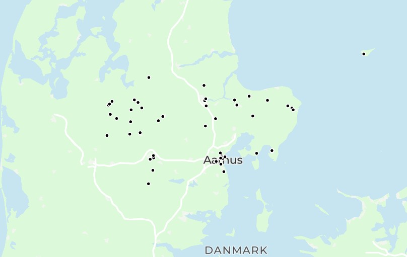 Kort over museer i Aarhusregionen