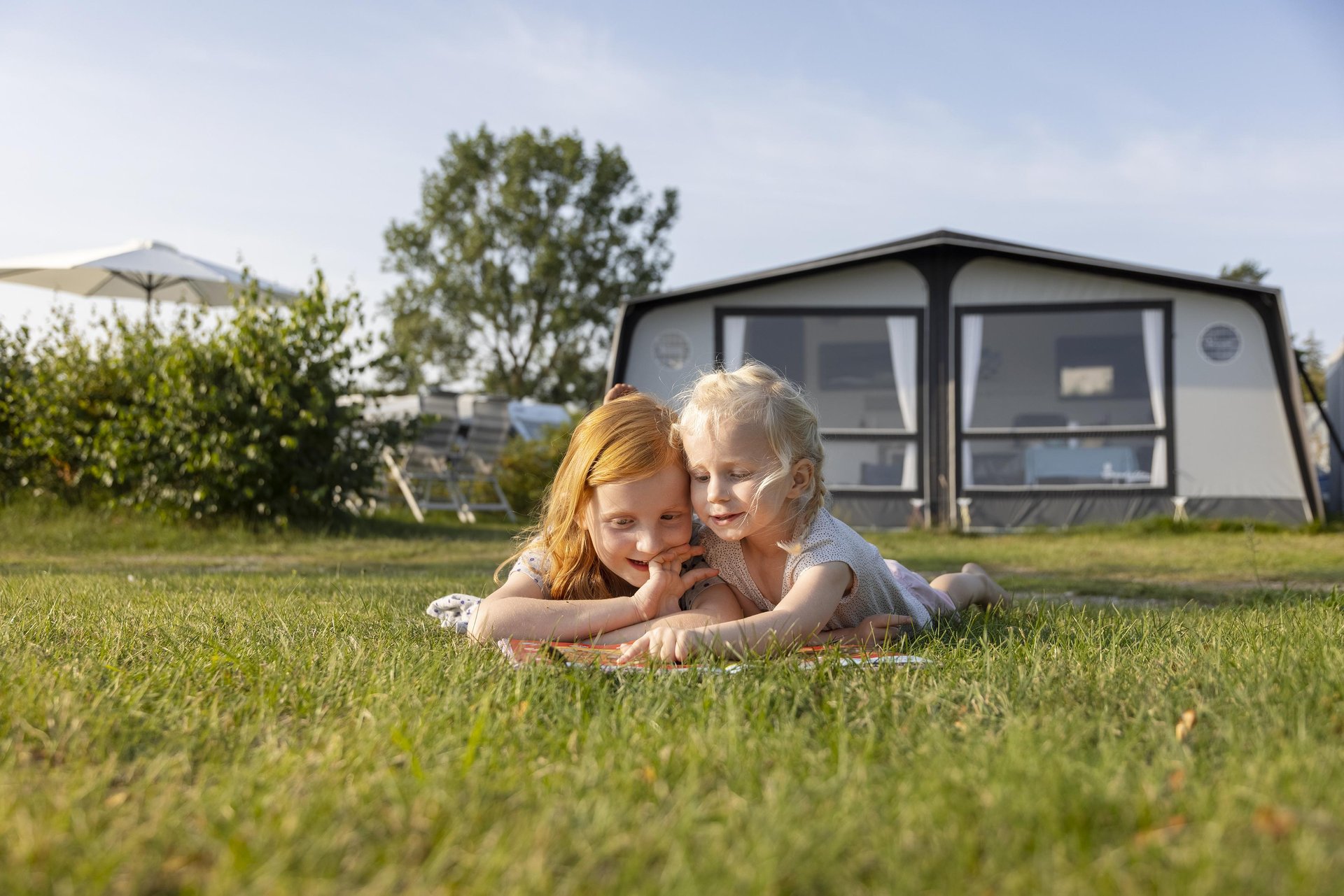 Børn på camping