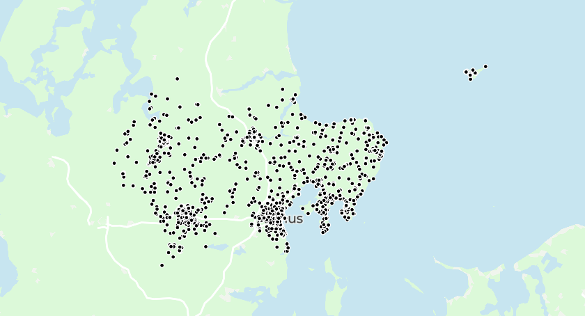 Aarhusregionen på et kort