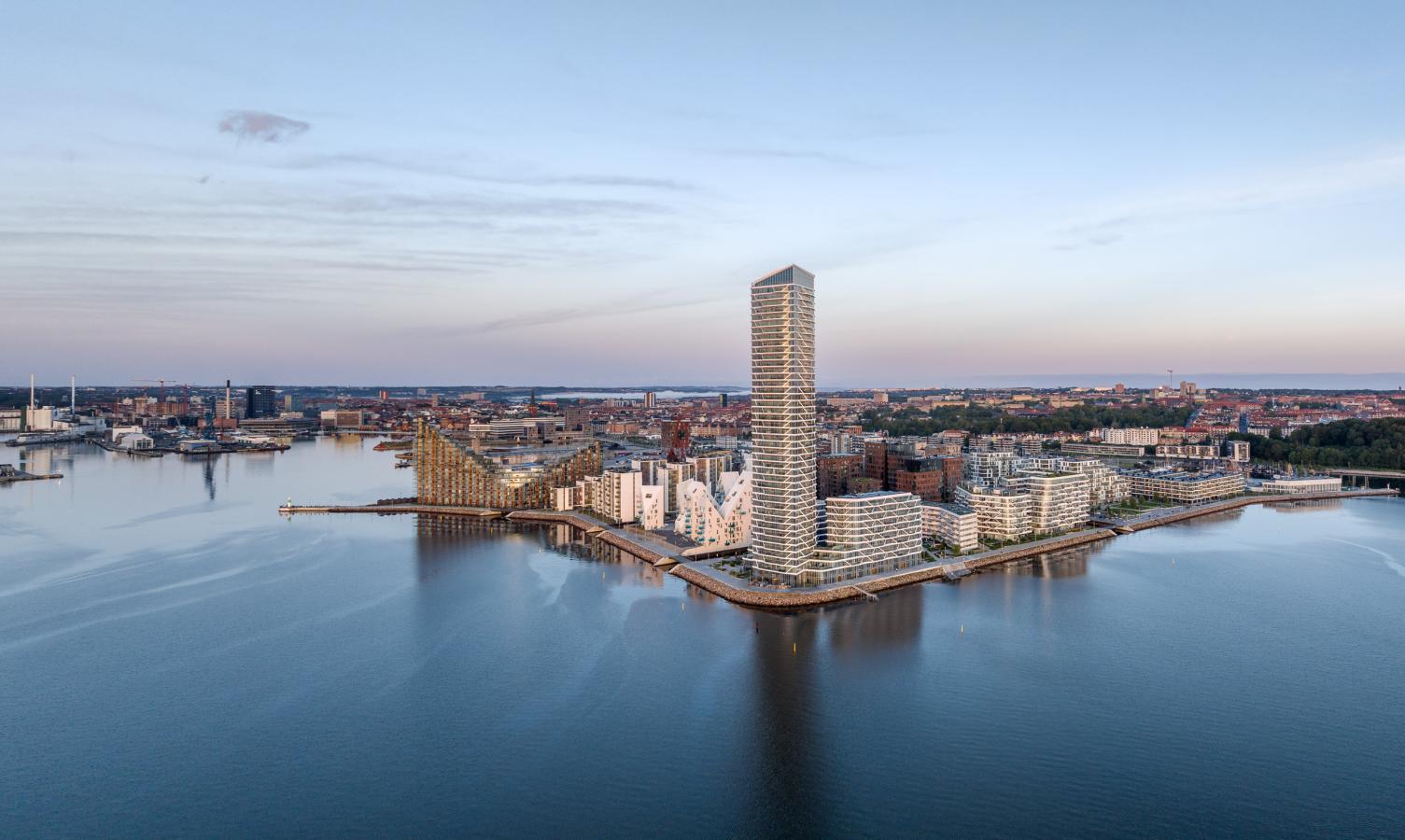 Aarhus Øje og Aarhus skyline