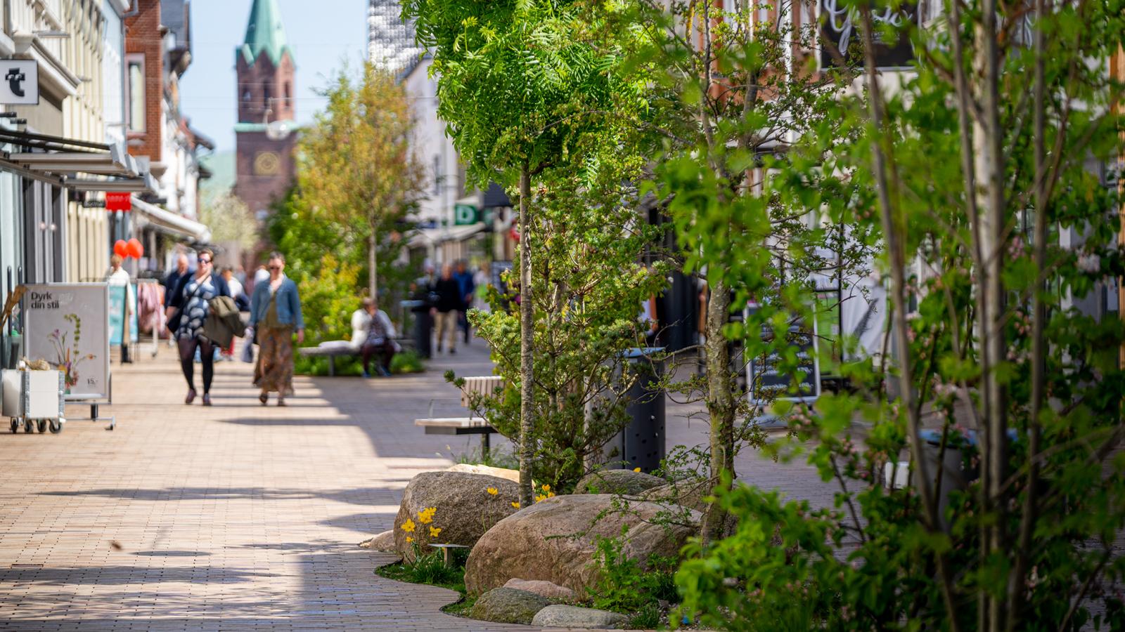 Vestergade shoppinggade i Silkeborg