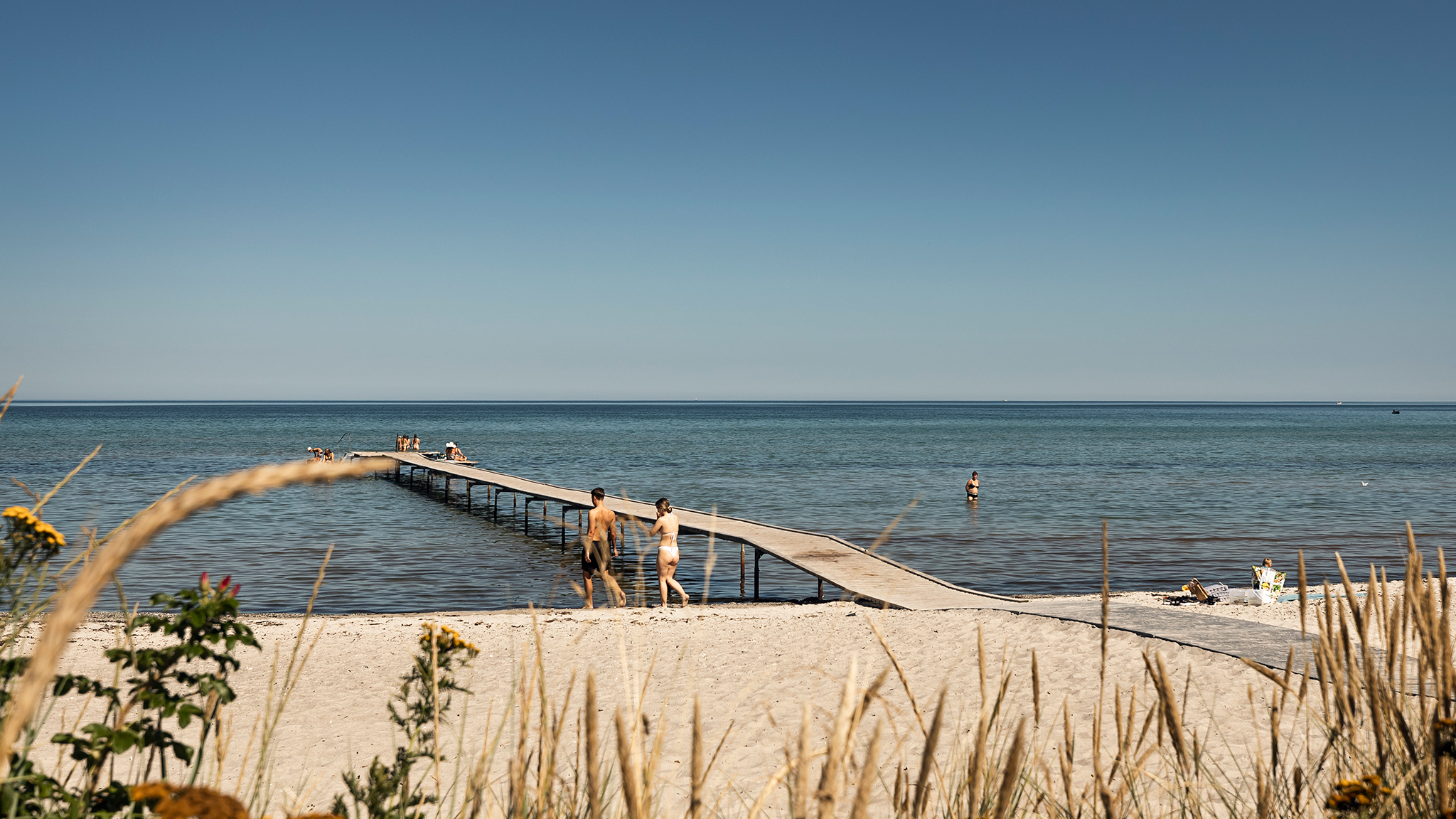 Skøn strandliv på Fjellerup Strand på Djursland