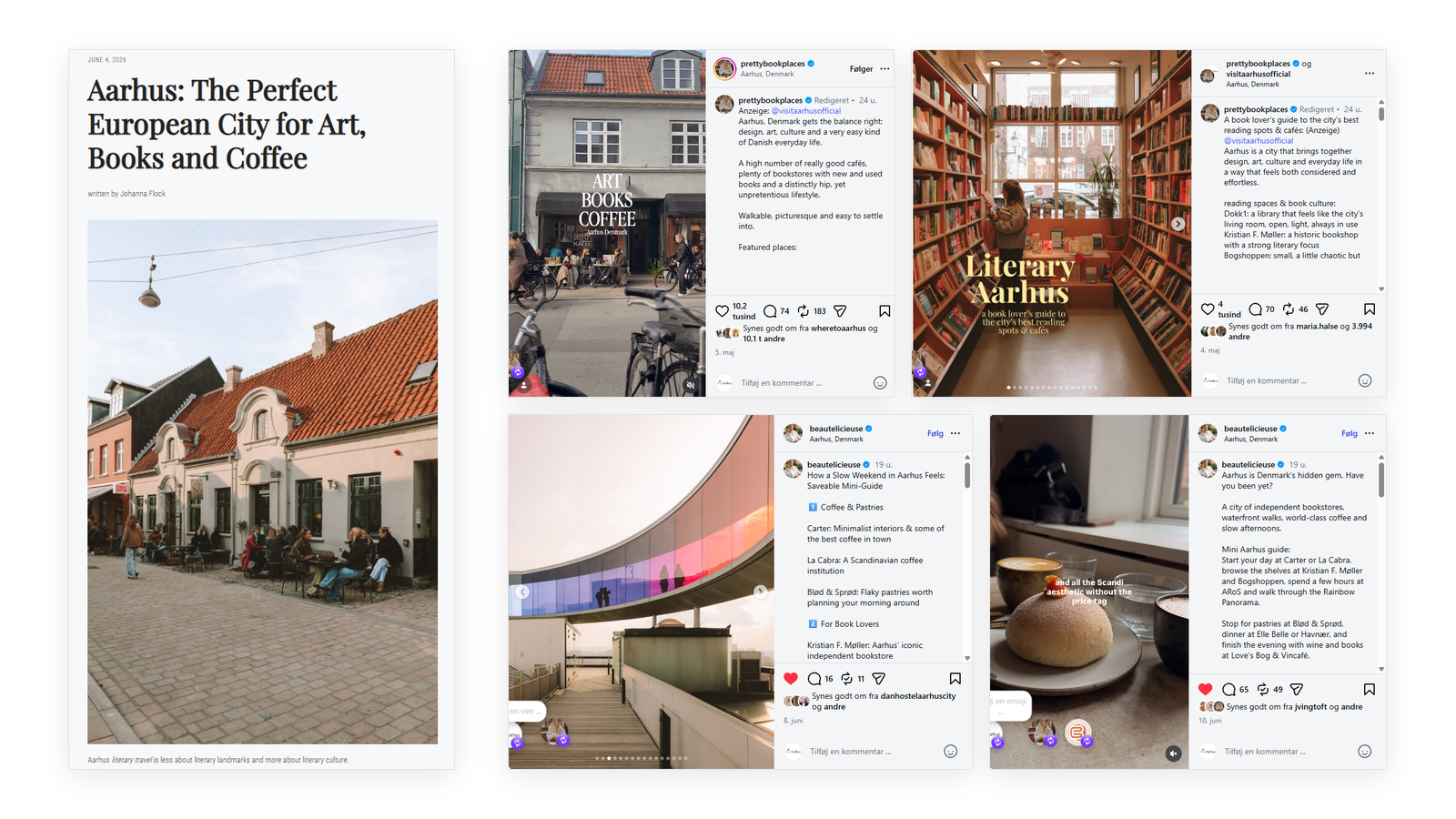 Eksempler fra samarbejde med Pretty Book Places