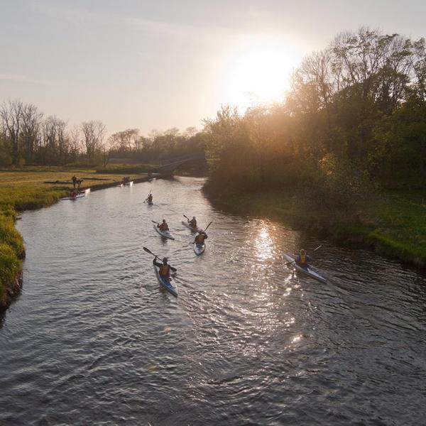 Kayaks on the Gudenå River in Randers