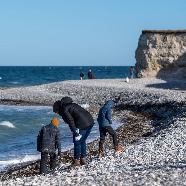 Sangstrup Cliff with stone beach on Djursland