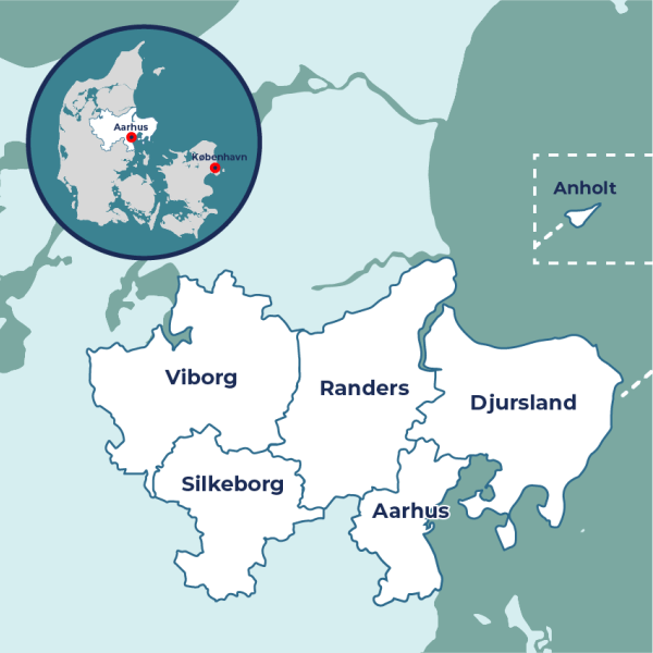 Int - The Aarhus Region on a map 