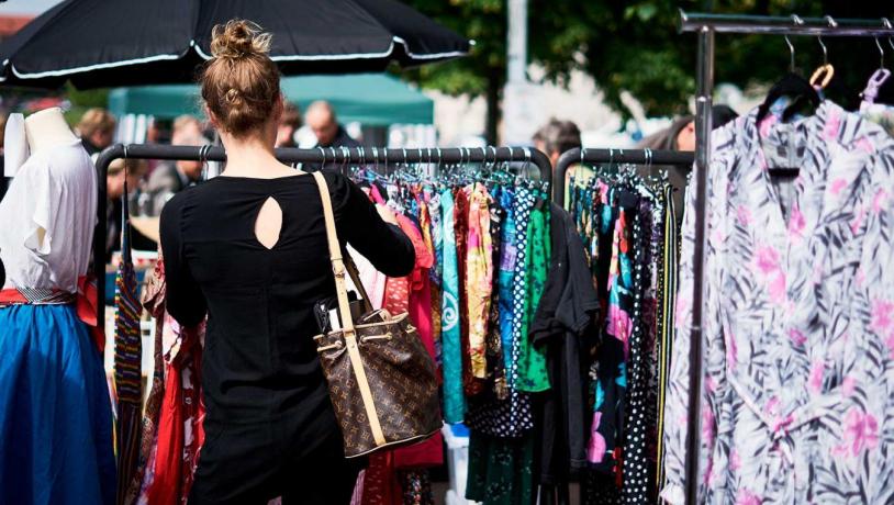 Shopping at a local flea market in Aarhus