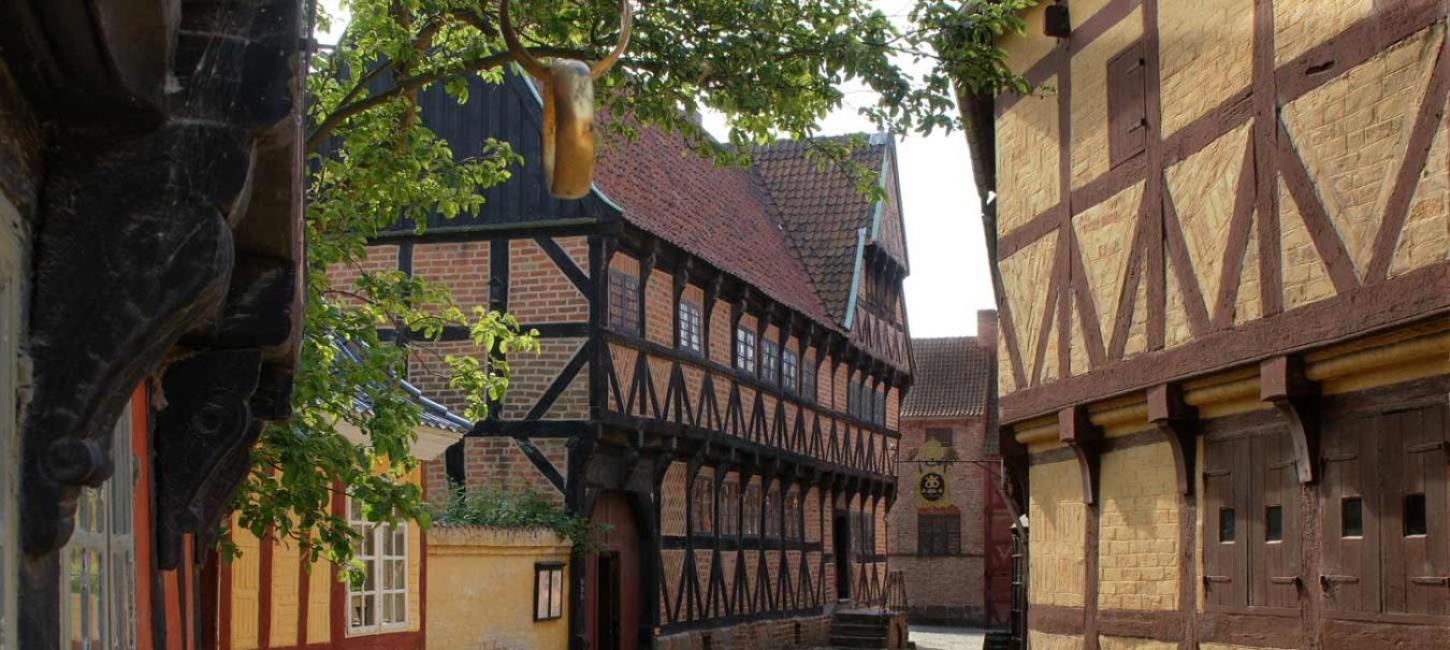 Streets in the Old Town in Aarhus