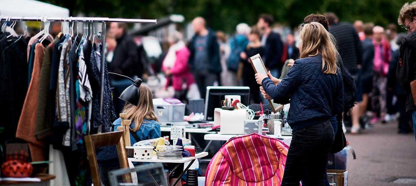 Shopping at flea market in Aarhus