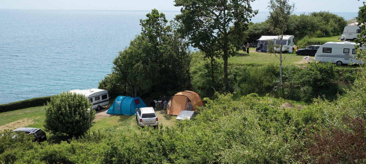 Blushøj Camp Site on Djursland right by the ocean