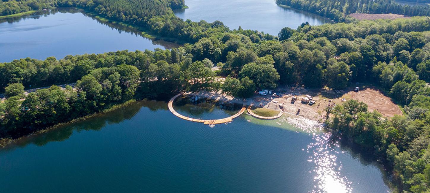 The eastern lakeside bath in Almind Lake by Silkeborg
