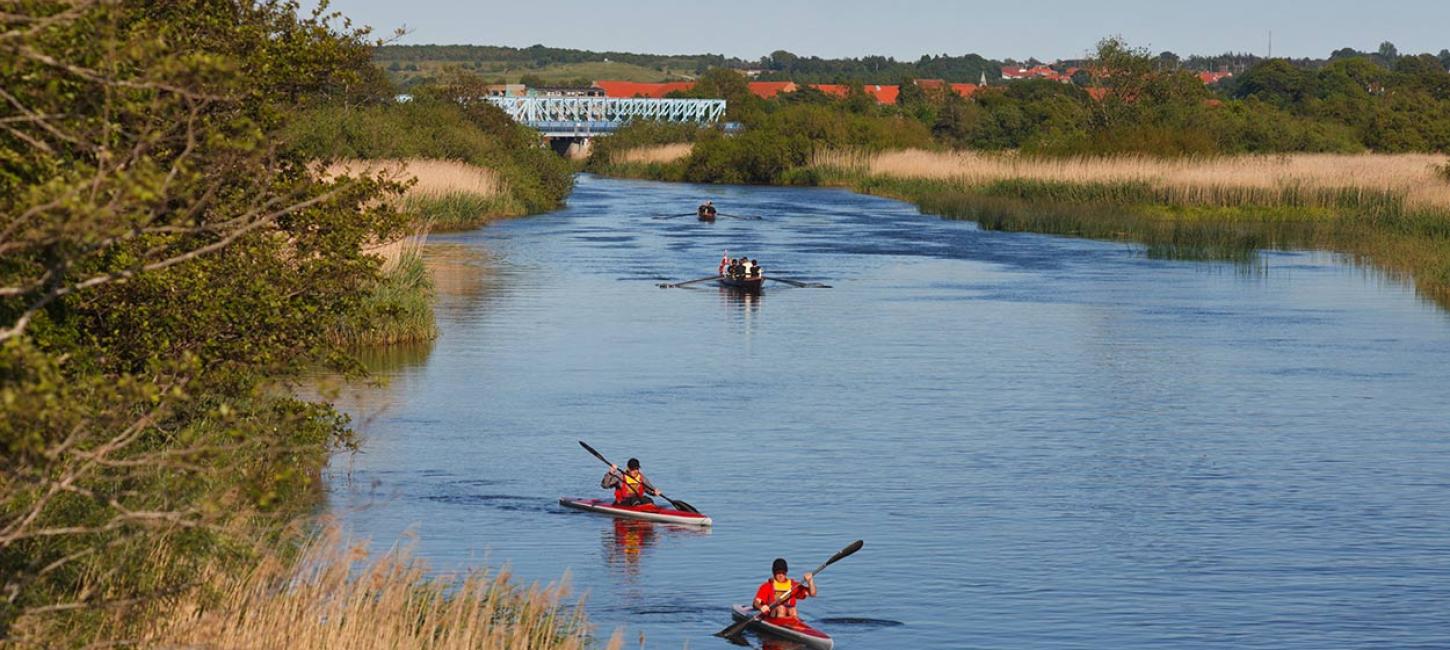 The Gudenå River by the Blue Bridge in Randers