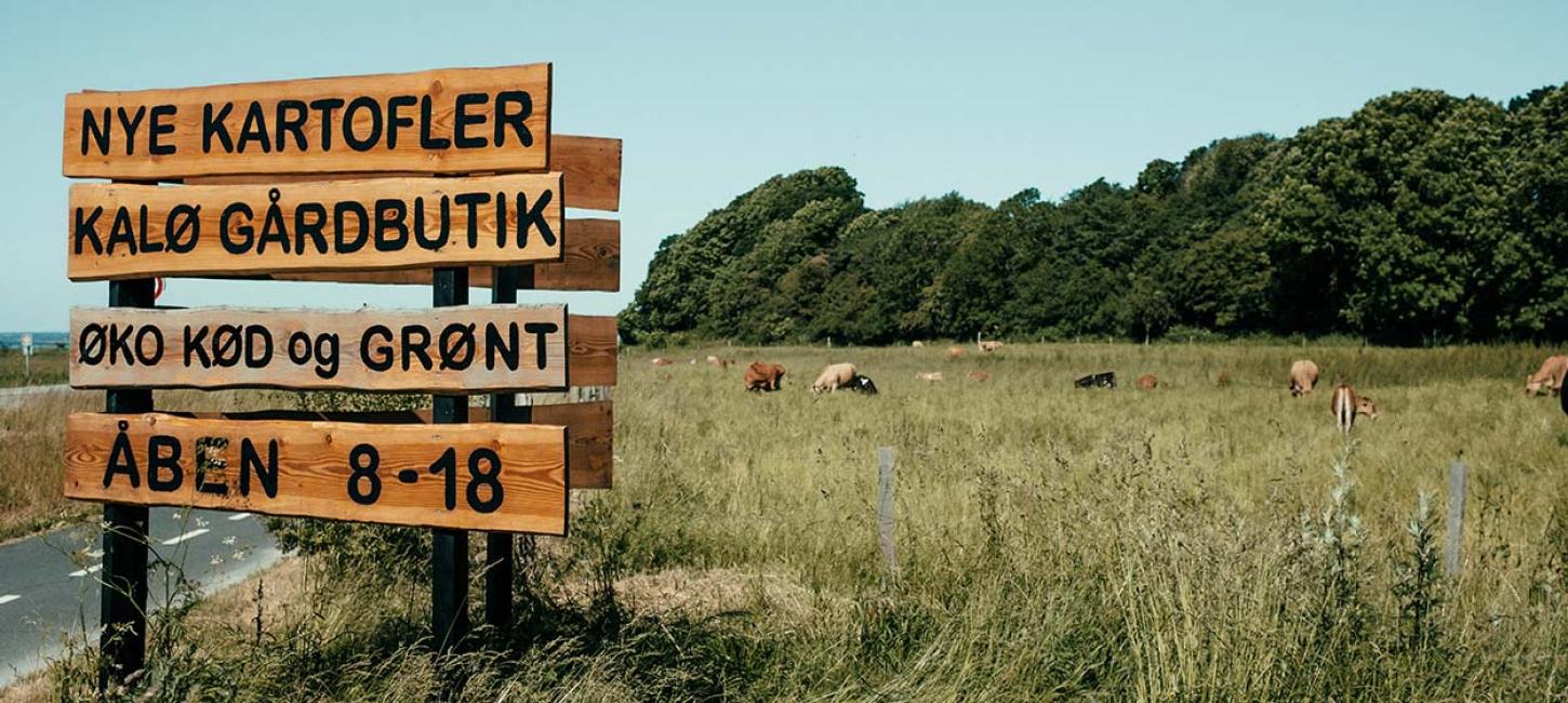 Kalø farm shop with organic meat and vegetables