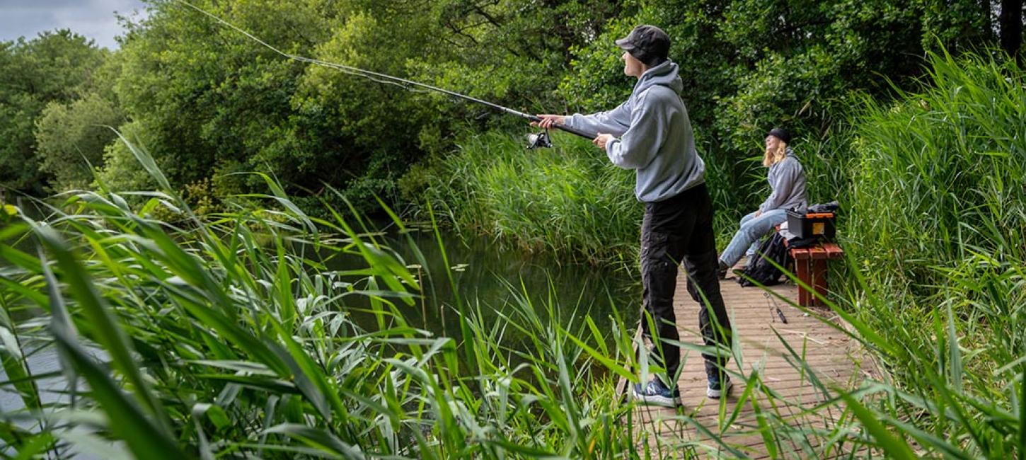 Angling in the Gudenå River in Denmark