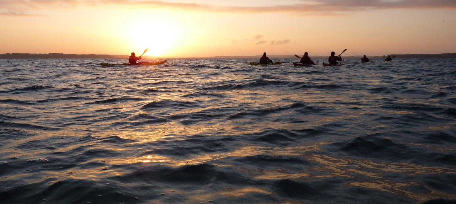 Kayaking on the ocean by Djursland's coast