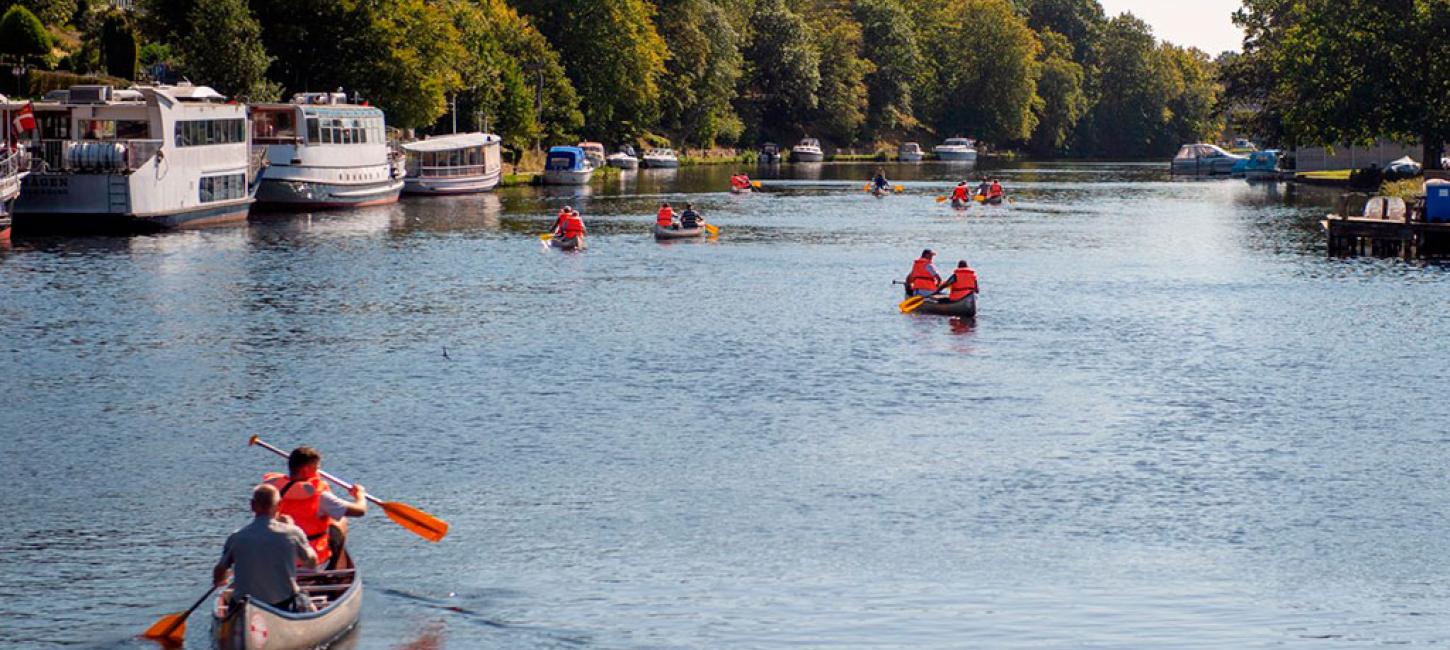 Canoe in Silkeborg at river Gudenå