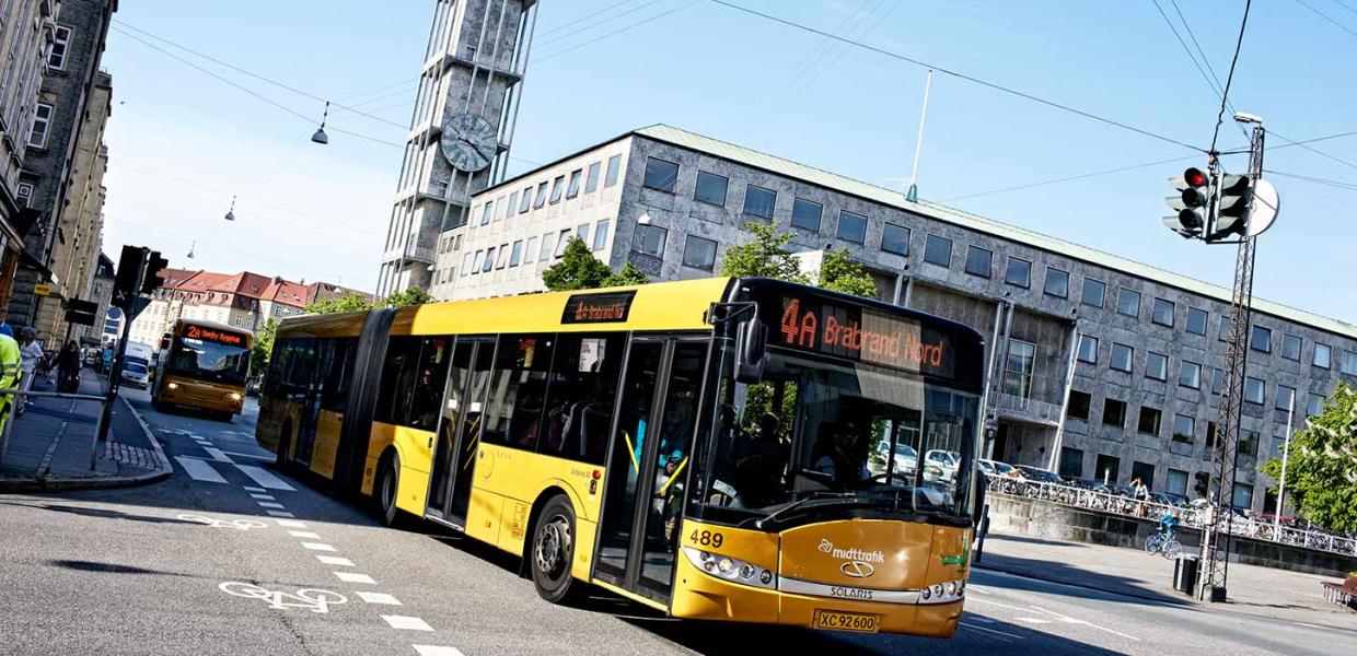Bus i Aarhus ved Rådhuset