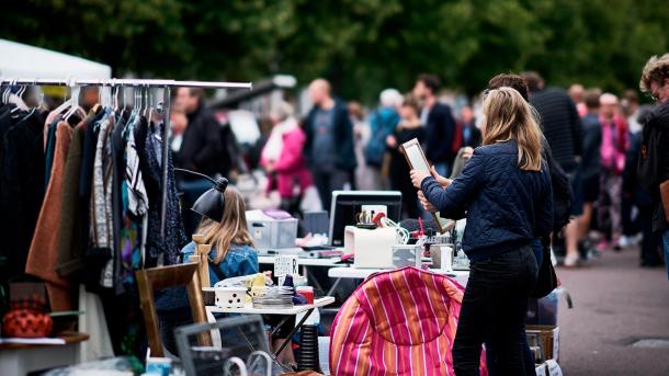 Shopping at flea market in Aarhus