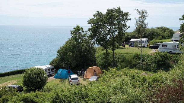 Blushøj Camp Site on Djursland right by the ocean