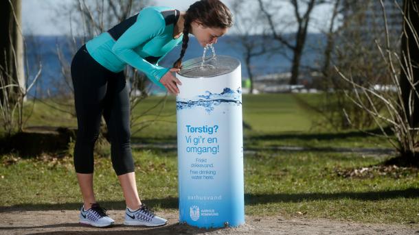 Water station with clean water in Aarhus