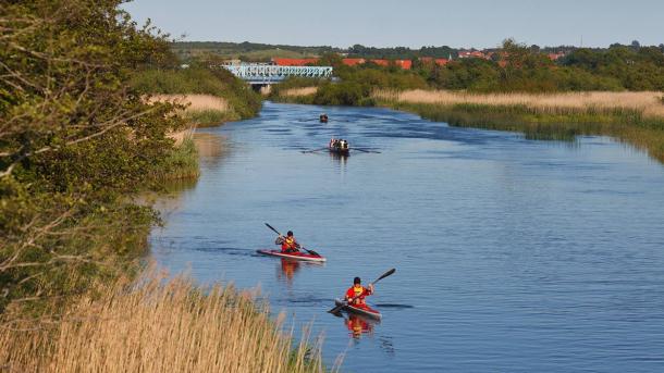 The Gudenå River by the Blue Bridge in Randers