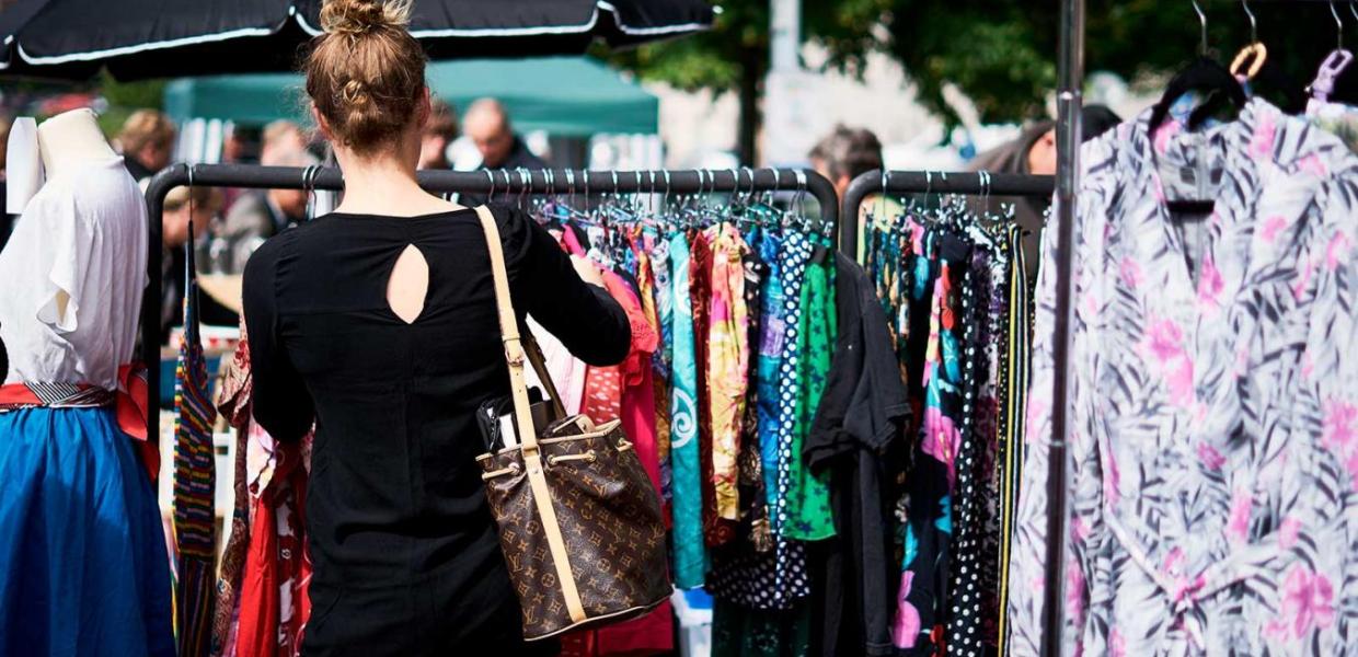 Shopping at a local flea market in Aarhus