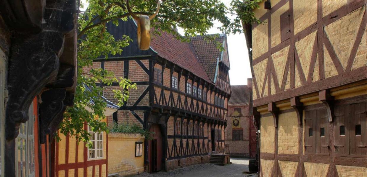 Streets in the Old Town in Aarhus