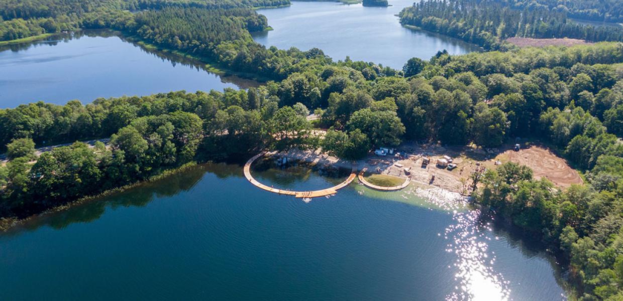 The eastern lakeside bath in Almind Lake by Silkeborg