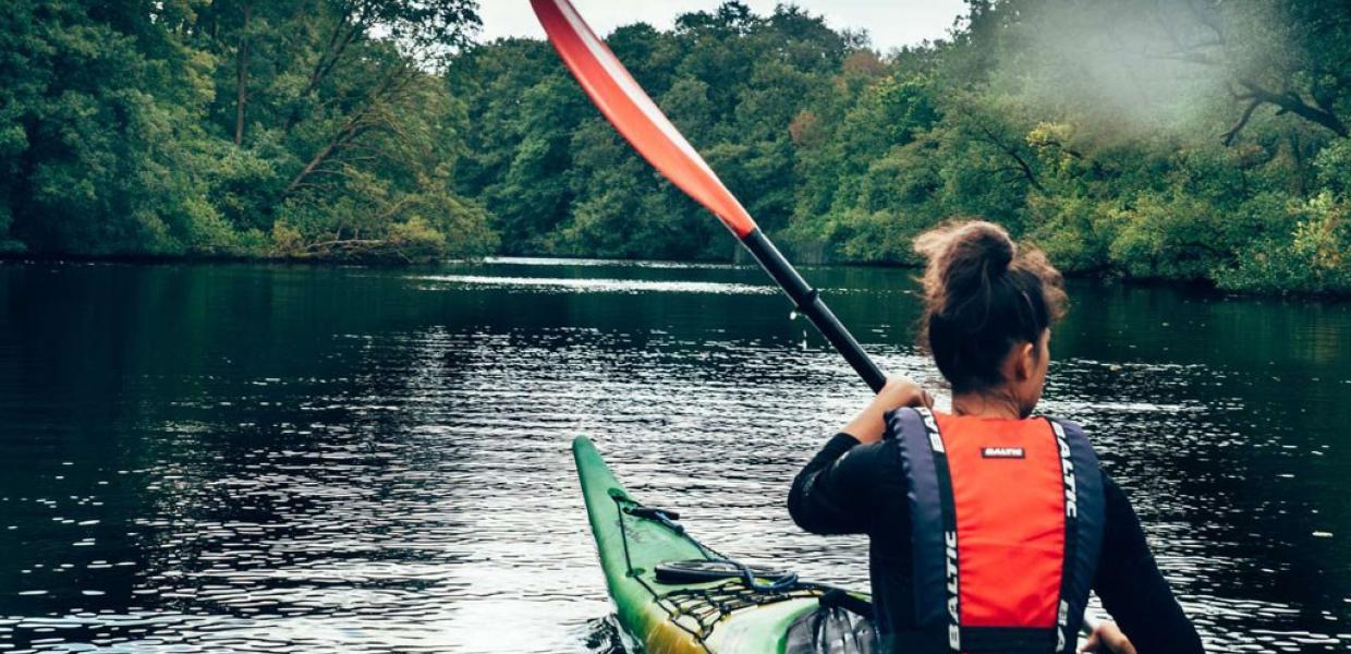 Kayaking on the Gudenå River in Denmark